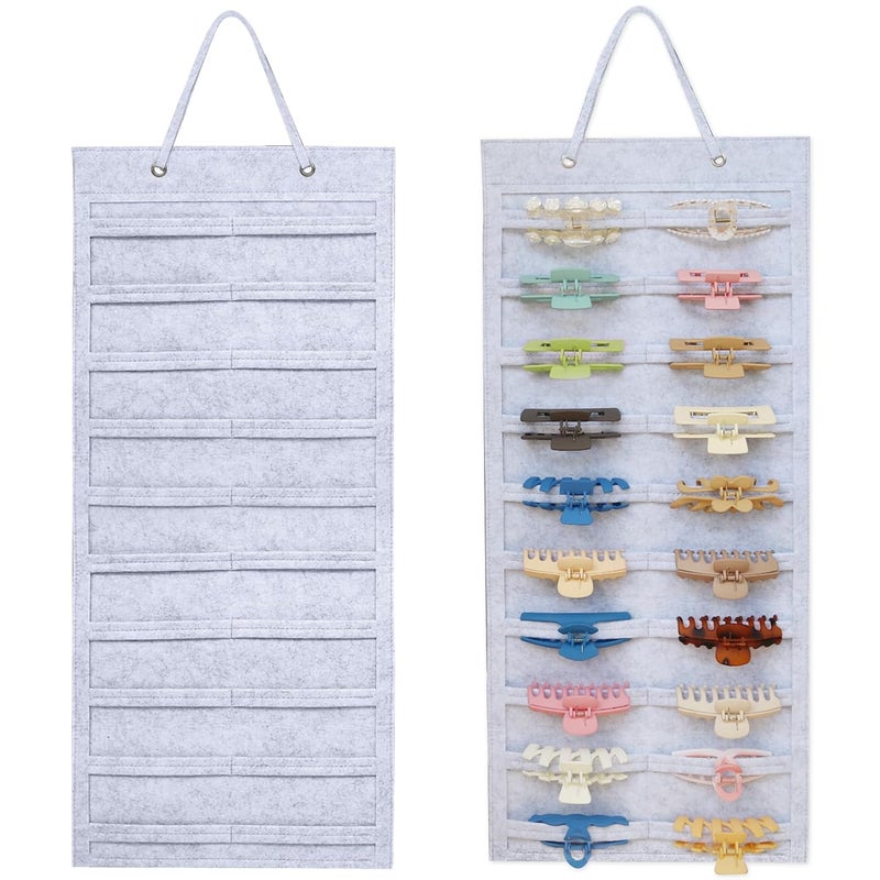 SMUK Claw Clip Organizer for Women, Hanging Mount Hair Clips Holder Organizer for Girls, Hair Bow Claw Clip Stand Storage for Wall, Door, Closet - Image 1